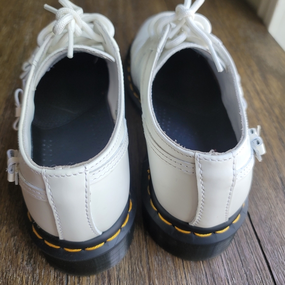 Dr. Martens White Leather Shoes with Yellow Accents - Picture 6 of 12